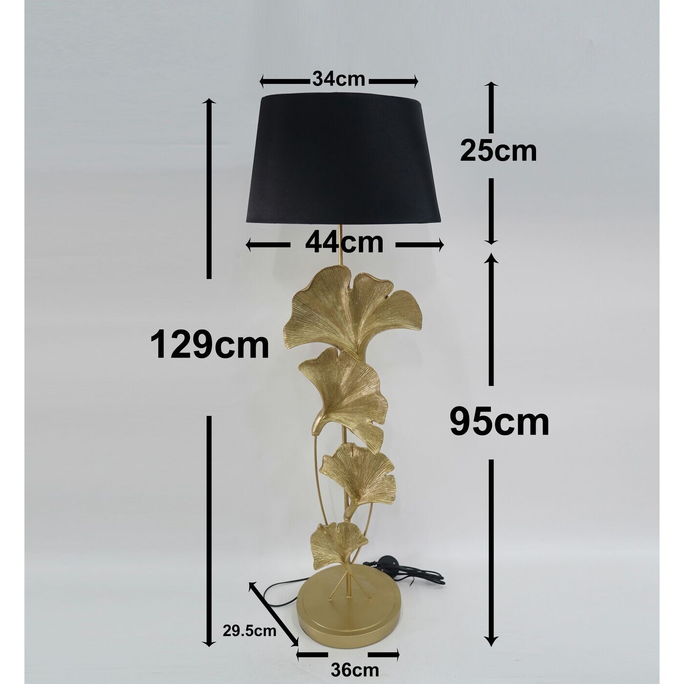 Lampadaire feuilles de ginkgo 129cm dorées Kare Design