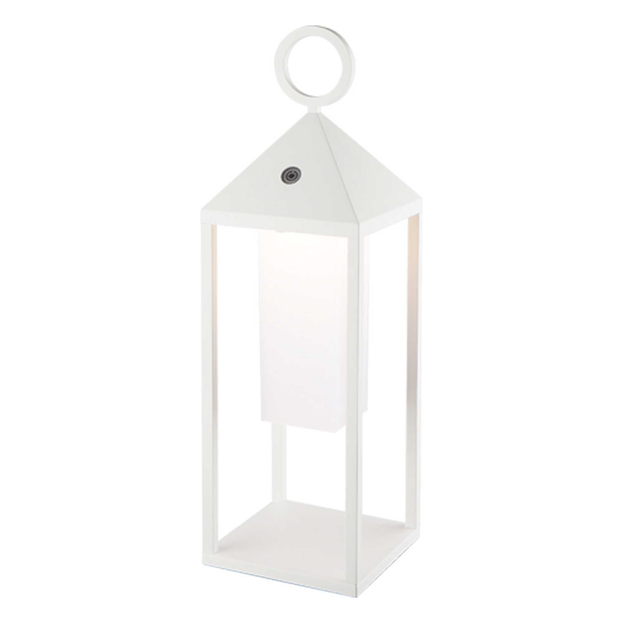 Lanterne design sans fil LED SANTORIN WHITE H47CM