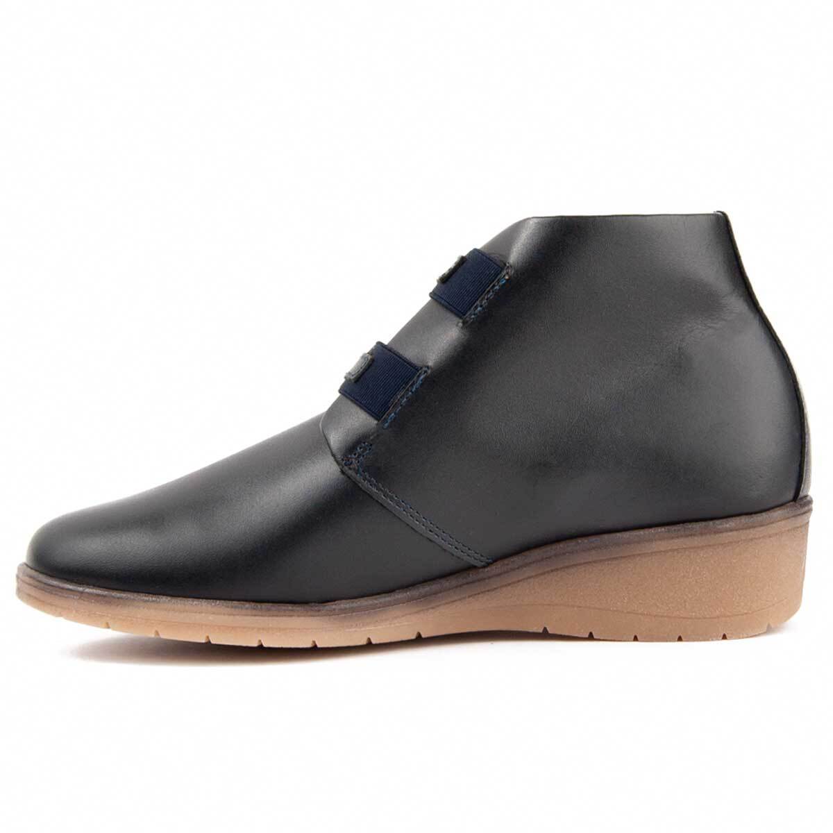 Botín De Cuña - Azul - Altura: 4 Cm