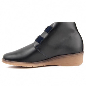 Botín De Cuña - Azul - Altura: 4 Cm