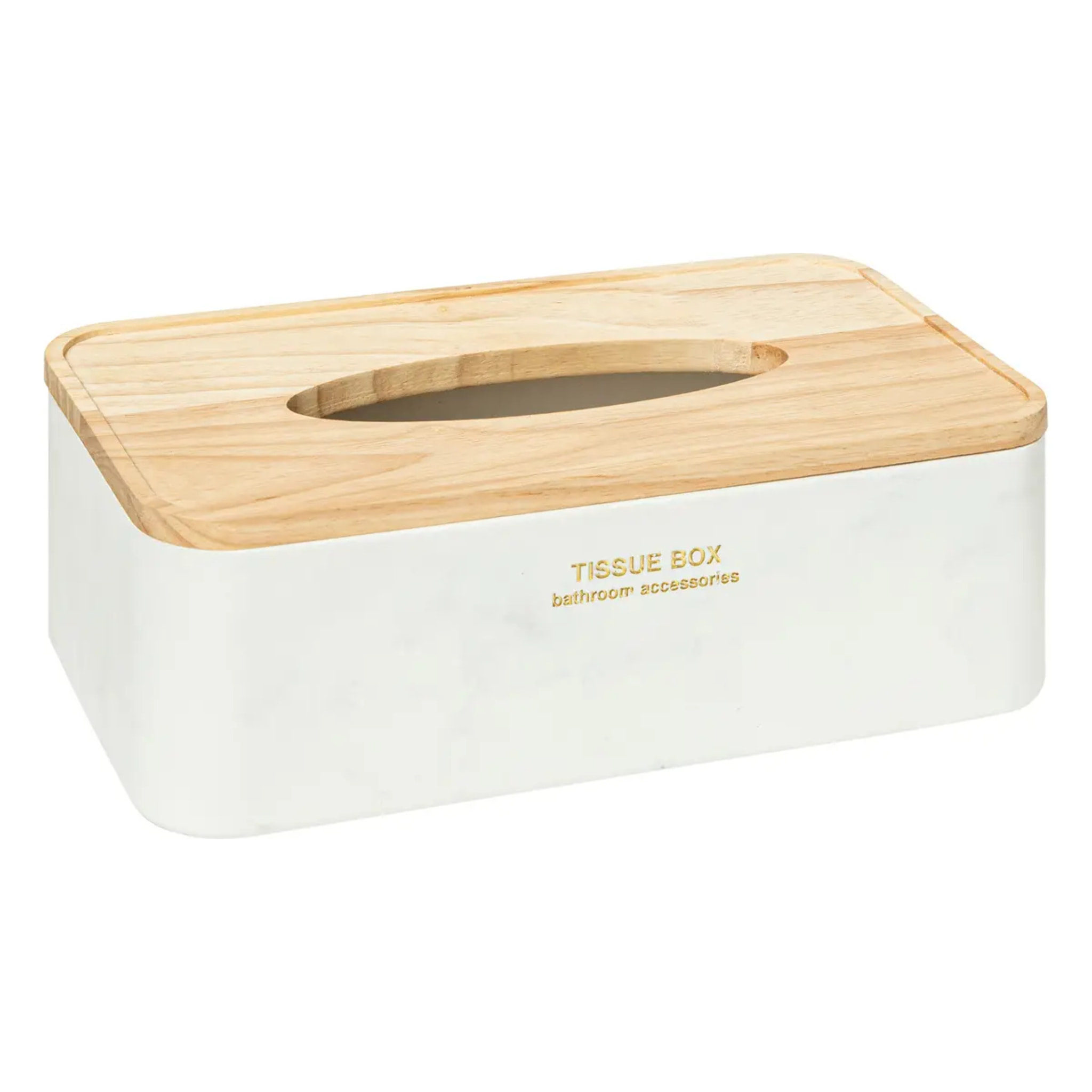 Boîte à mouchoirs "Léa" blanc effet marbre