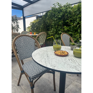BISTRO - Table ronde de jardin en acier et plateau HPL