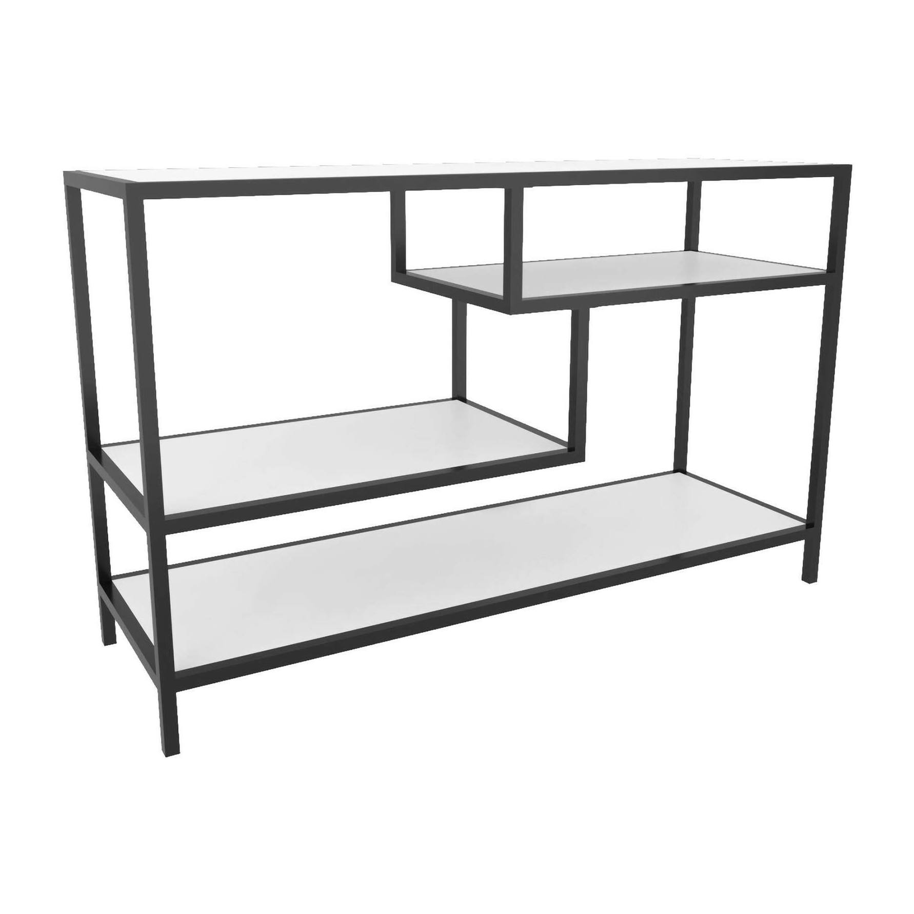 Mobile porta TV Dplizzar, Credenza da soggiorno, Armadio basso per TV, Base parete attrezzata, 120x39h75 cm, Bianco e Nero