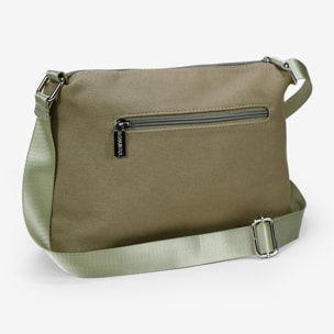 Bolso bandolera verde con logo