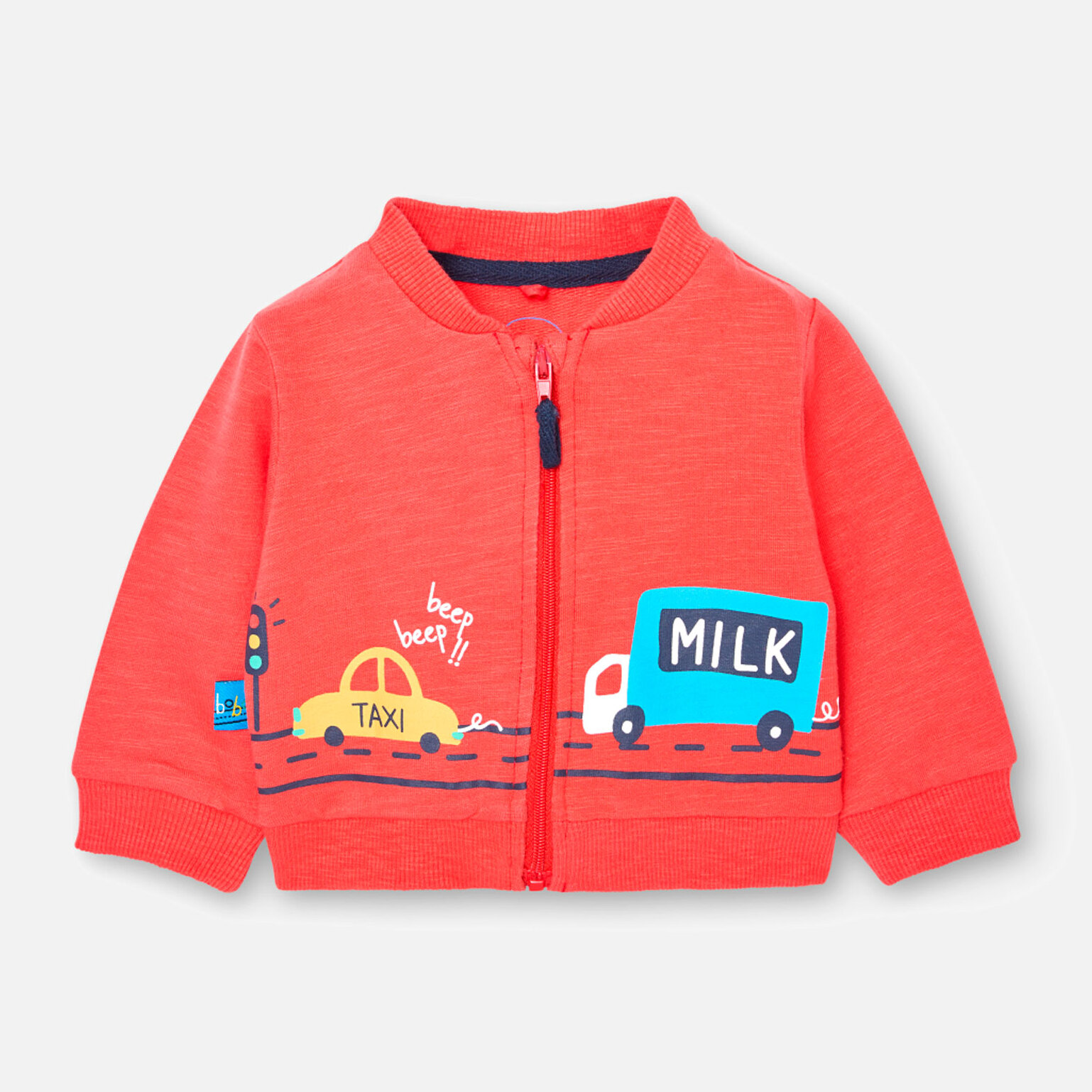Chaqueta felpa flamÃ© reciÃ©n nacido niÃ±o, estampado, rojo