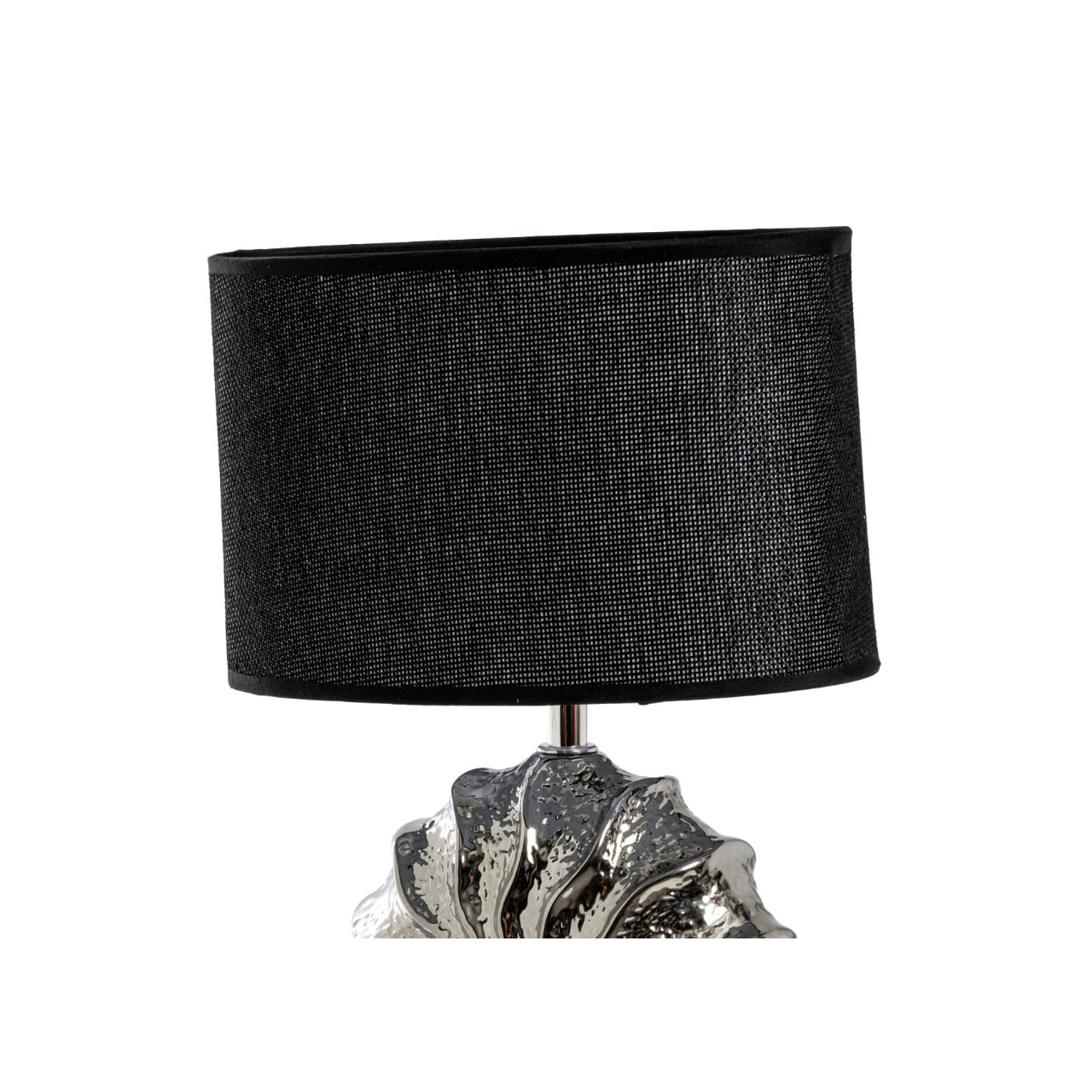 Lampada Da Tavolo Comodino Ricaricabile Accensione On/Off Modello Zante Argento Nero