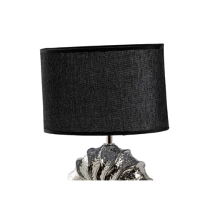 Lampada Da Tavolo Comodino Ricaricabile Accensione On/Off Modello Zante Argento Nero