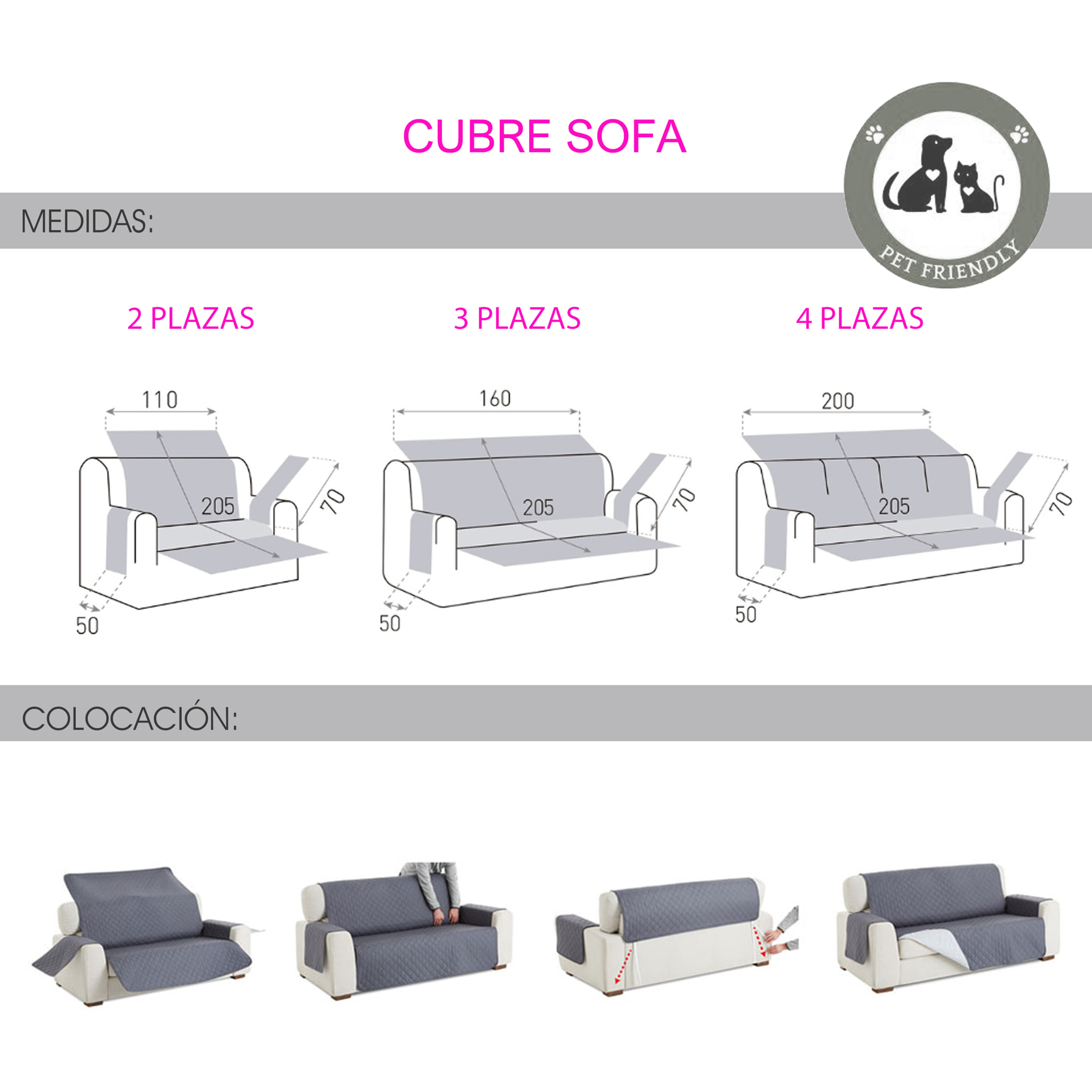 Cubre sofá DRY, acolchado, reversible y antimanchas Marrón/Beige