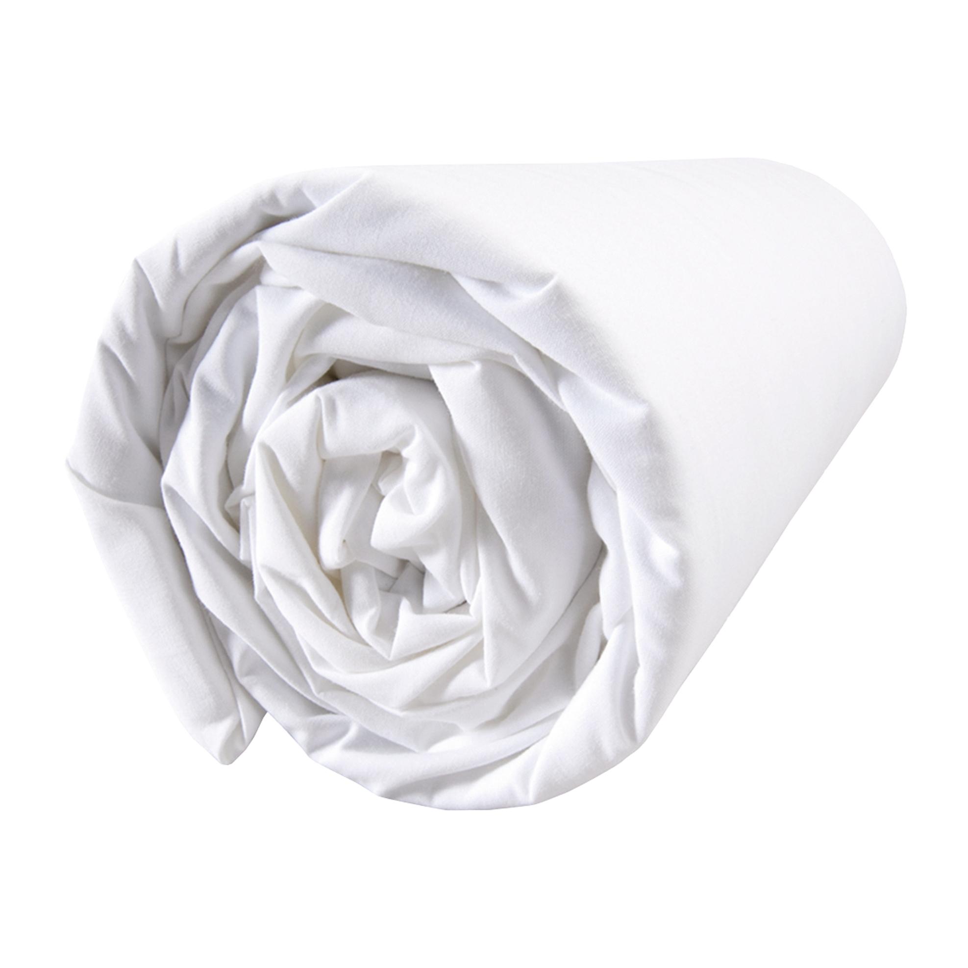 Drap-housse uni en percale de coton BIO, PLISSE TENDANCE