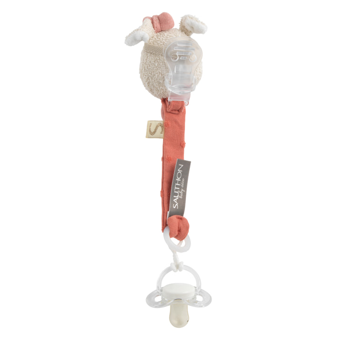 Attache -tétine en coton bio et bouclette