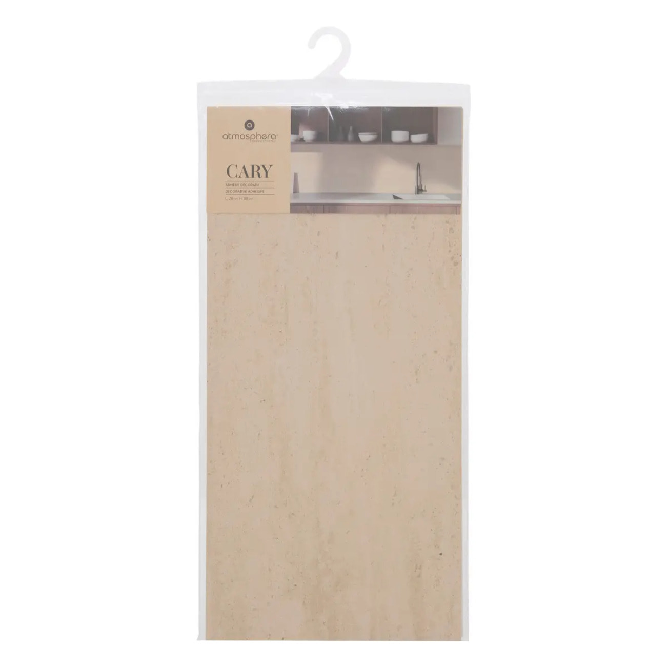 Sticker mural effet travertin Cary beige 58x28cm
