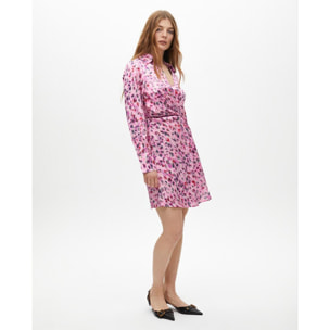 Vestito corto annodato con stampa animalier