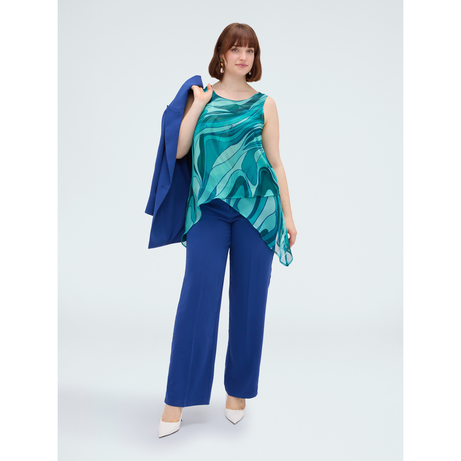 Fiorella Rubino - Top de georgette con estampado - Verde