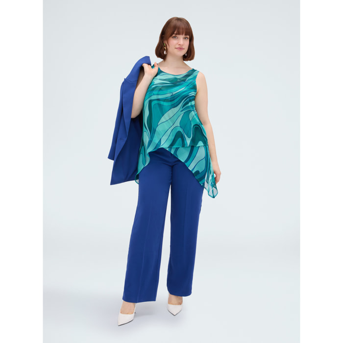 Fiorella Rubino - Top de georgette con estampado - Verde