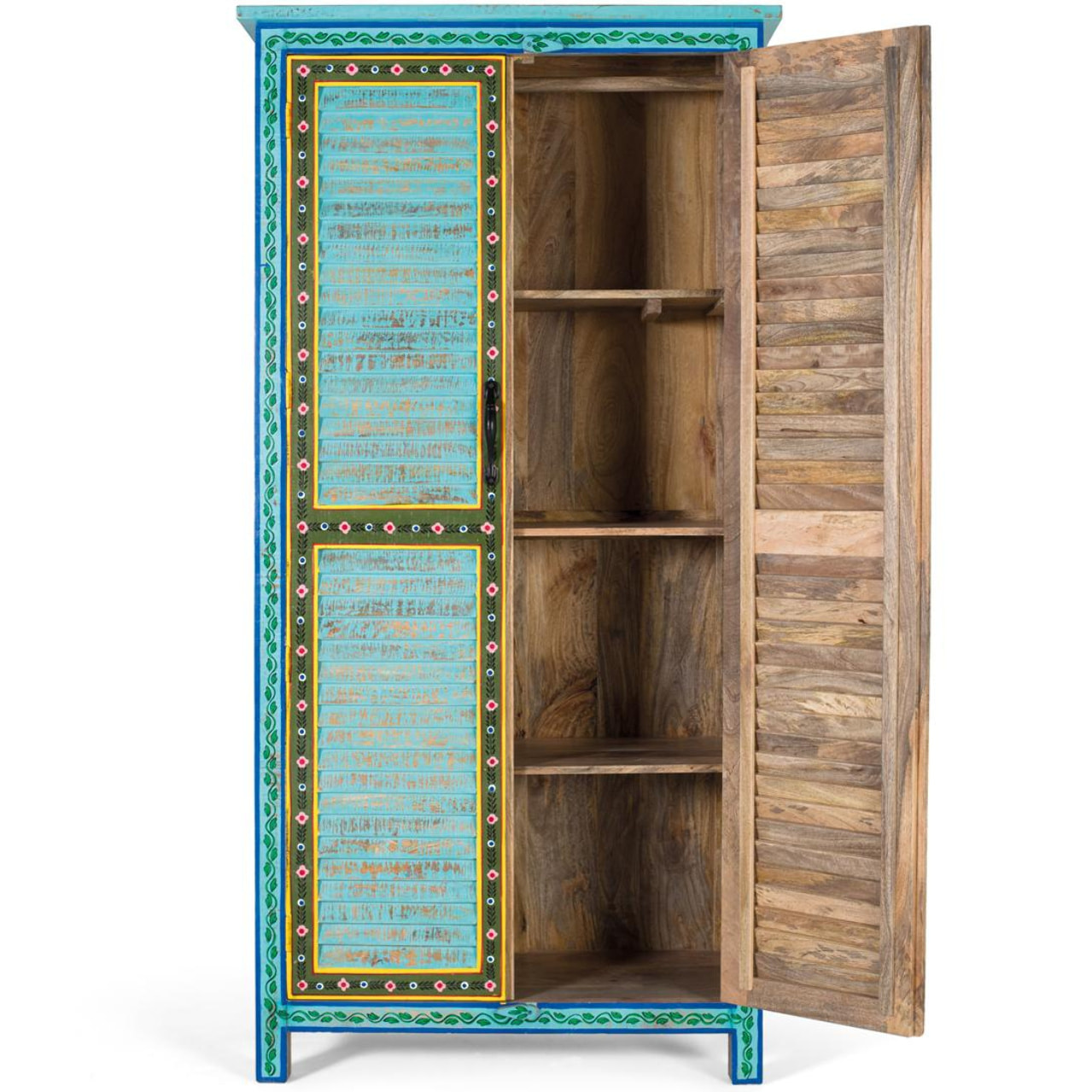 Armario de Madera de Mango 102 Cm Estilo Colonial Rústico
