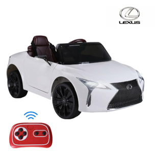 Voiture électrique enfants 12 V - V. max. 3 Km/h effets sonores + lumineux télécommande Lexus LC500 blanc