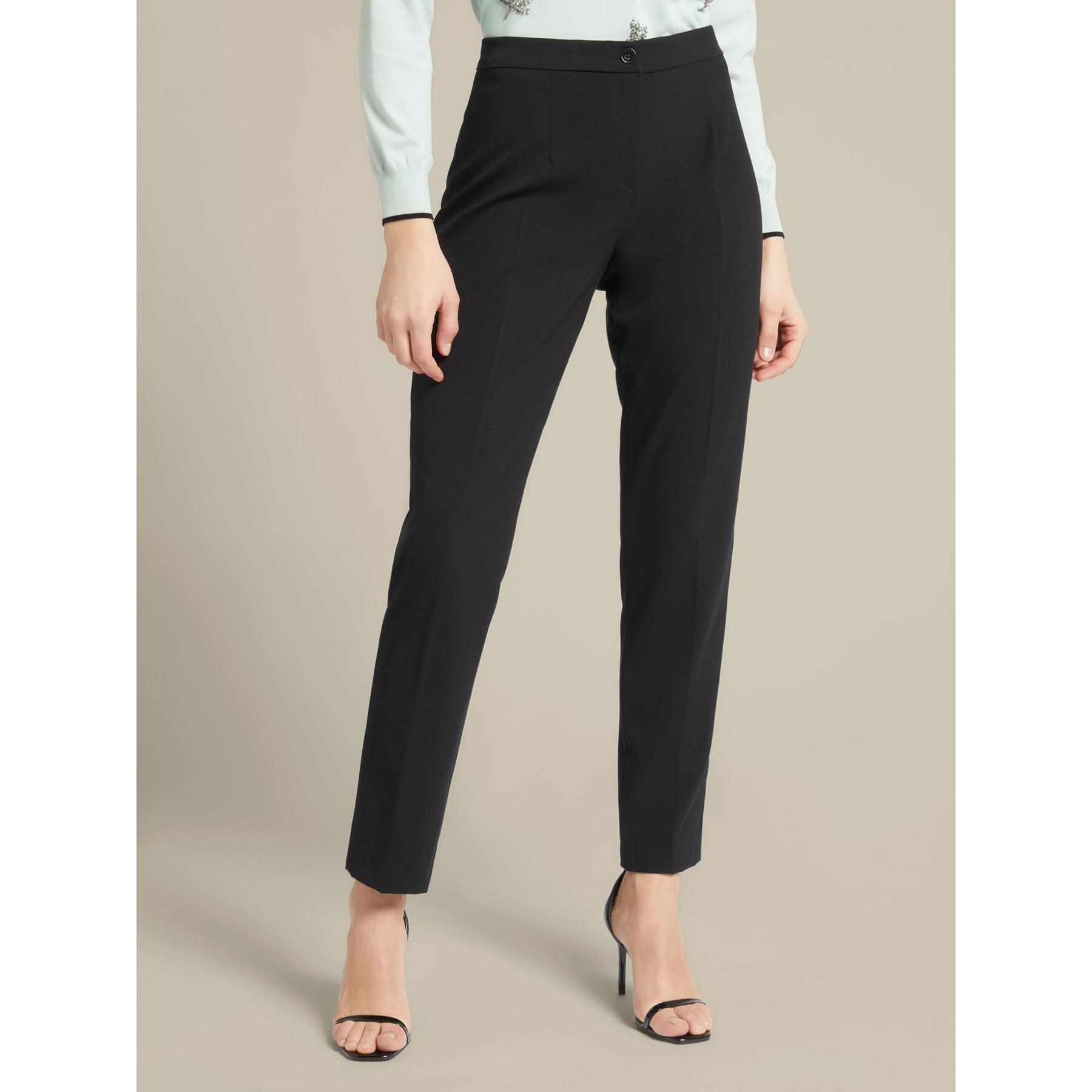 Elena Mirò - Pantaloni dritti in twill stretch - Nero