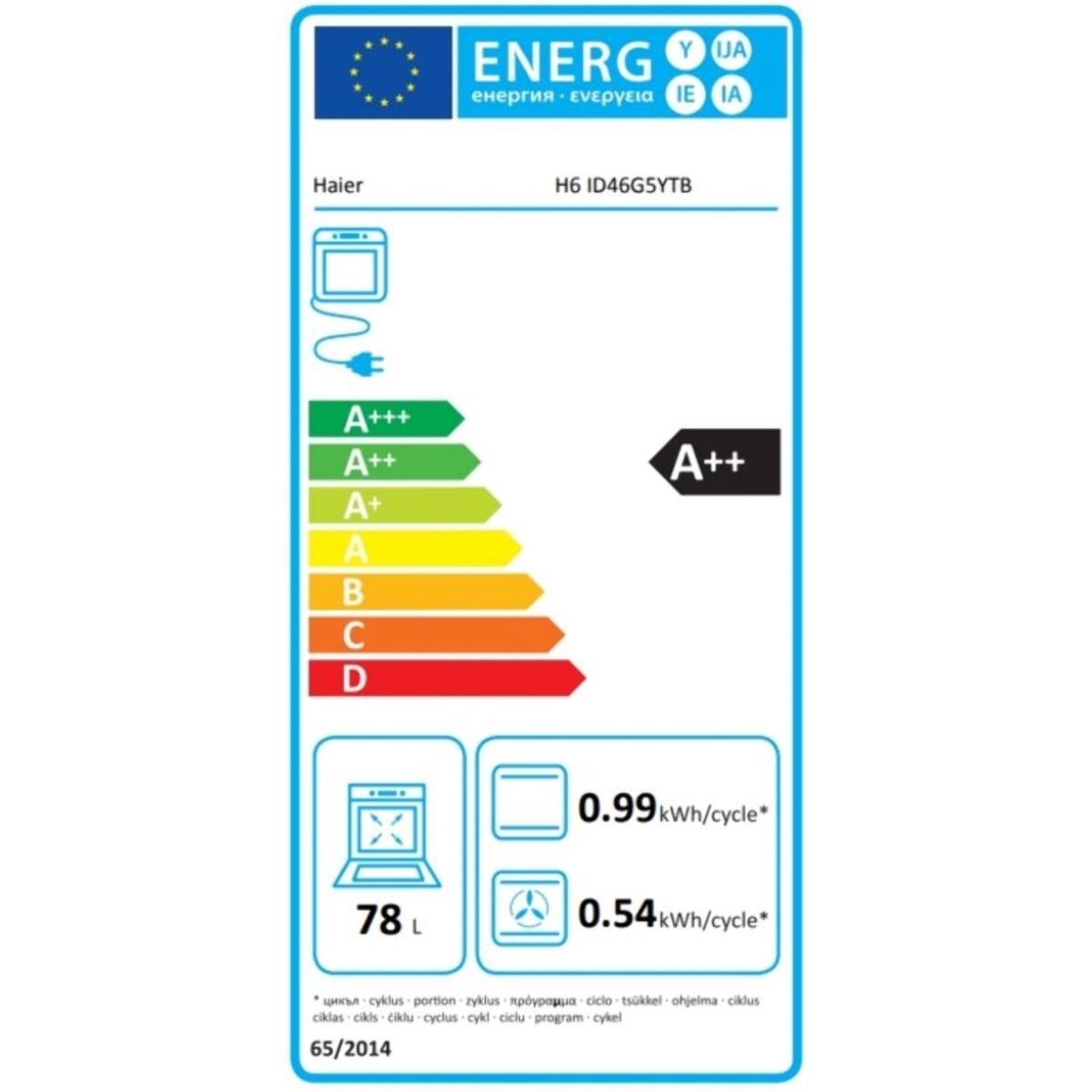 Four encastrable HAIER H6 ID46G5YTB AirFry