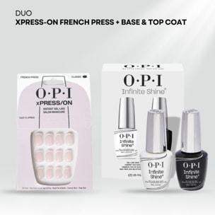 Duo Infinite Shine - Base et Top Coat Duo Pack - 30ml xPRESS-ON - French Press - Faux ongles réutilisables, effet gel