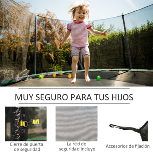 Red de Seguridad Protectora para Trampolín PE Ø366x165cm Negro