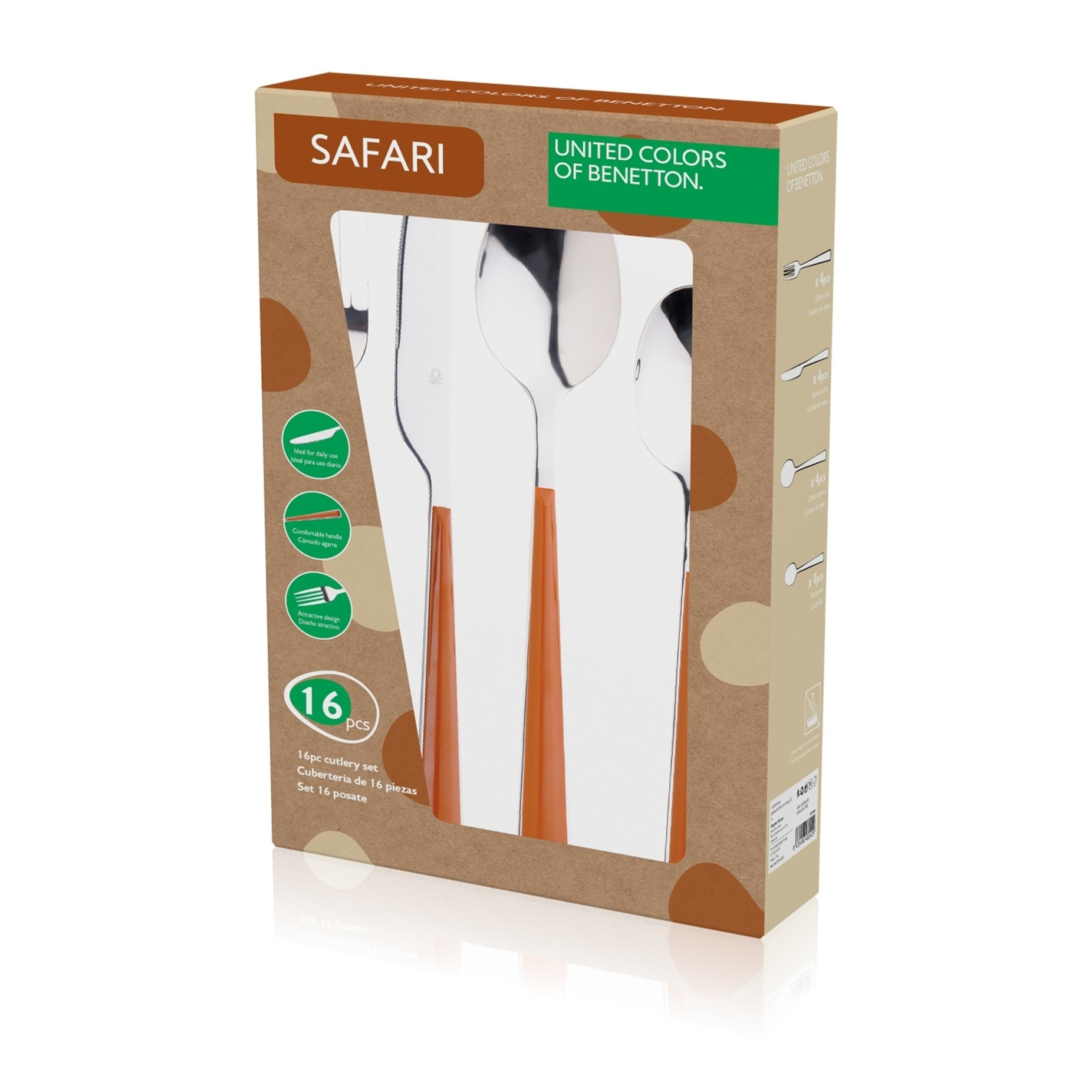 Set 16pc cubertería acero inoxidable Benetton