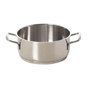 Casserole 24 cm à deux poignées Excelsa – Jazz Cook, Acier Argenté