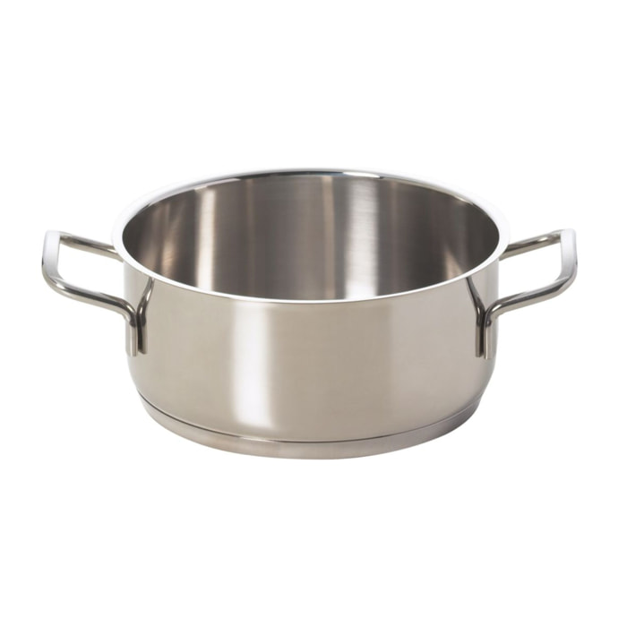 Casserole 24 cm à deux poignées Excelsa – Jazz Cook, Acier Argenté