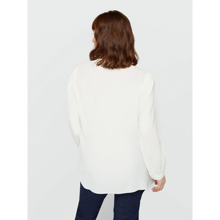 Fiorella Rubino - Blusa de viscosa LENZING™ ECOVERO™ - Blanco