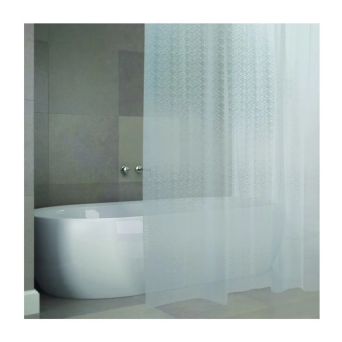 Rideau de douche EVA KERRY 180x200cm QUALITà PREMIUM Transparent - Anneaux inclus MSV