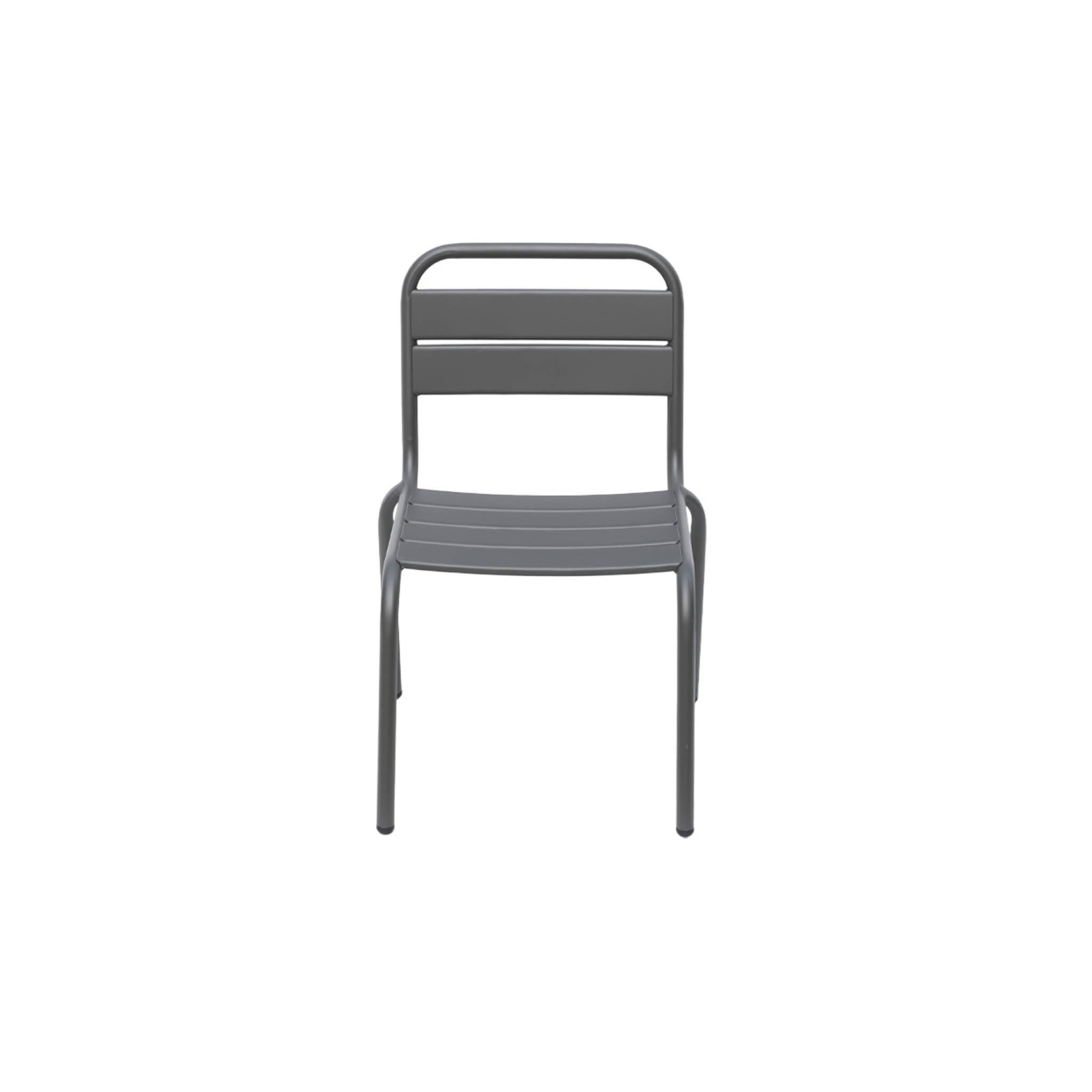 Salon de jardin enfant. lot de 2 chaises en métal anthracite pour enfant