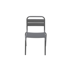 Salon de jardin enfant. lot de 2 chaises en métal anthracite pour enfant