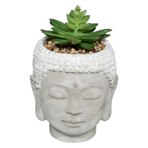 Plante artificielle "Bouddha" - pot en ciment - H13 - 5 cm