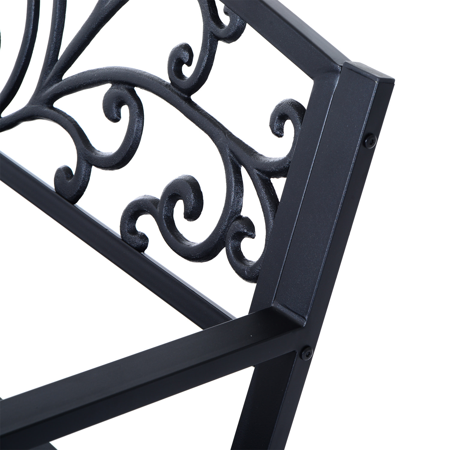 Banc de jardin 3 places dim. 127 x 60 x 85 cm max 250 Kg acier fonte noir