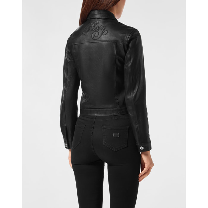 PHILIPP PLEIN Chaqueta de cuero SIGNATURE