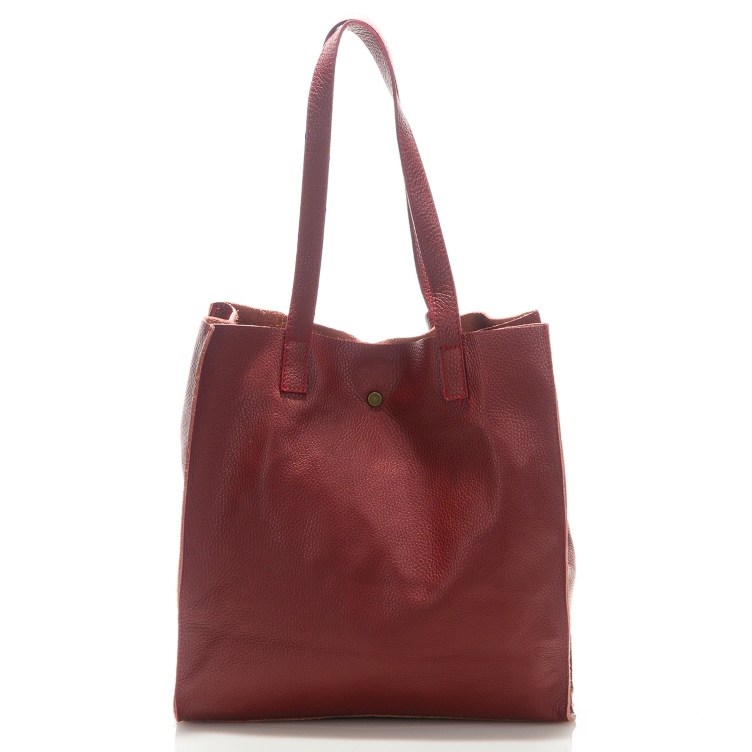 Borse Donna colore Bordeaux-in pelle Made in Italy 34x28x12cm