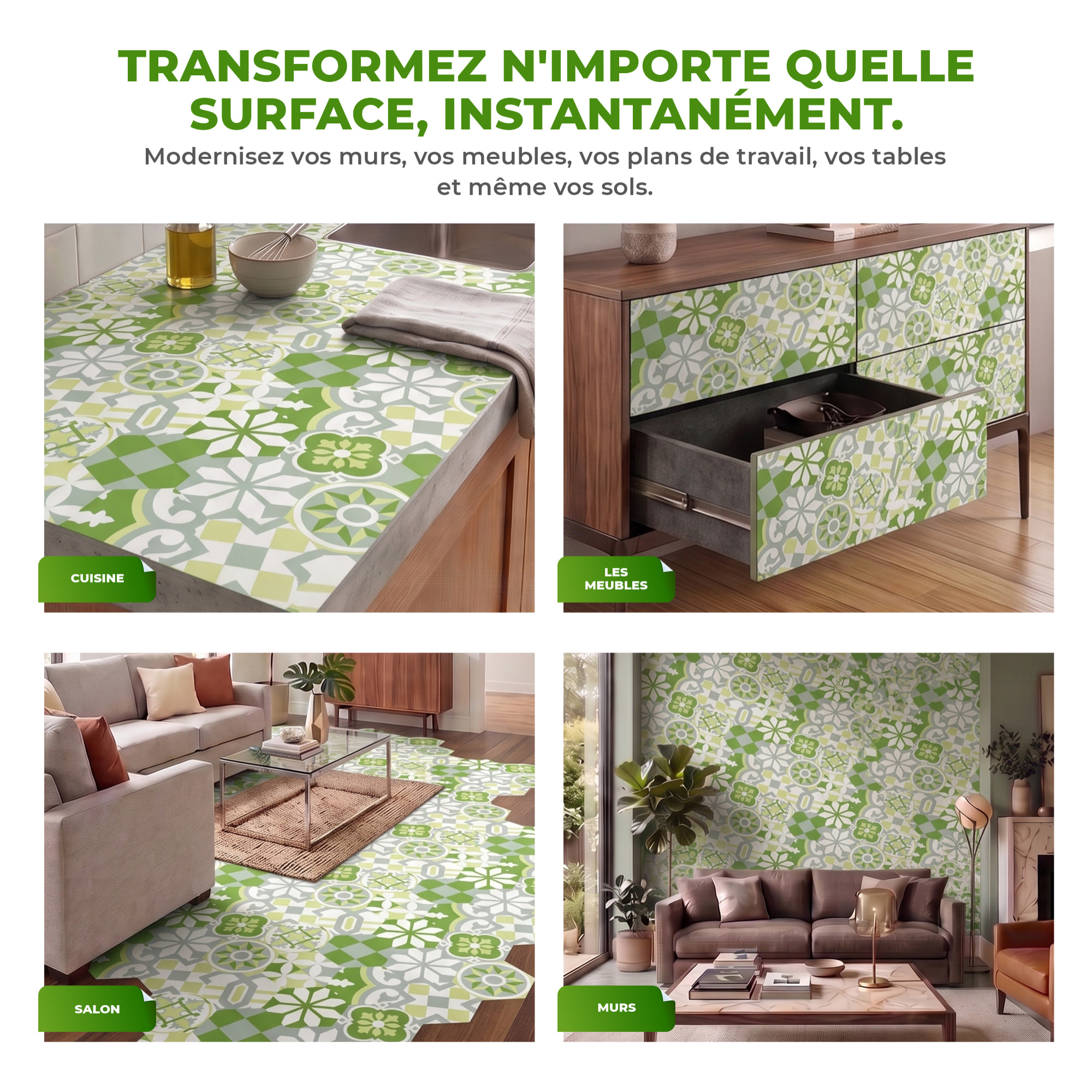 Sticker Sol avec laminat de Protection en Plastique Anti-dérapant | Stickers adhésif Sol - TOMETTES SOL LORIDA -