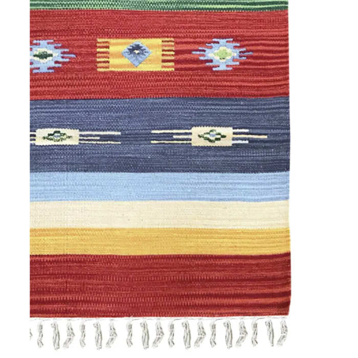 Tappeto kilim multiuso 100% cotone lavabile per salotto, soggiorno, camera da letto, cucina, ingresso