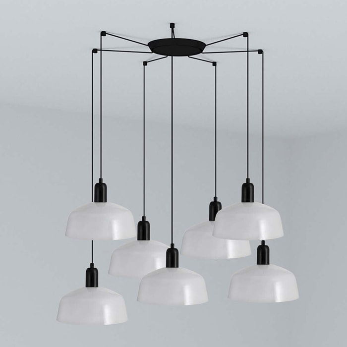 TATAWIN COLGANTE PANTALLA METAL M BLANCA 7xE27