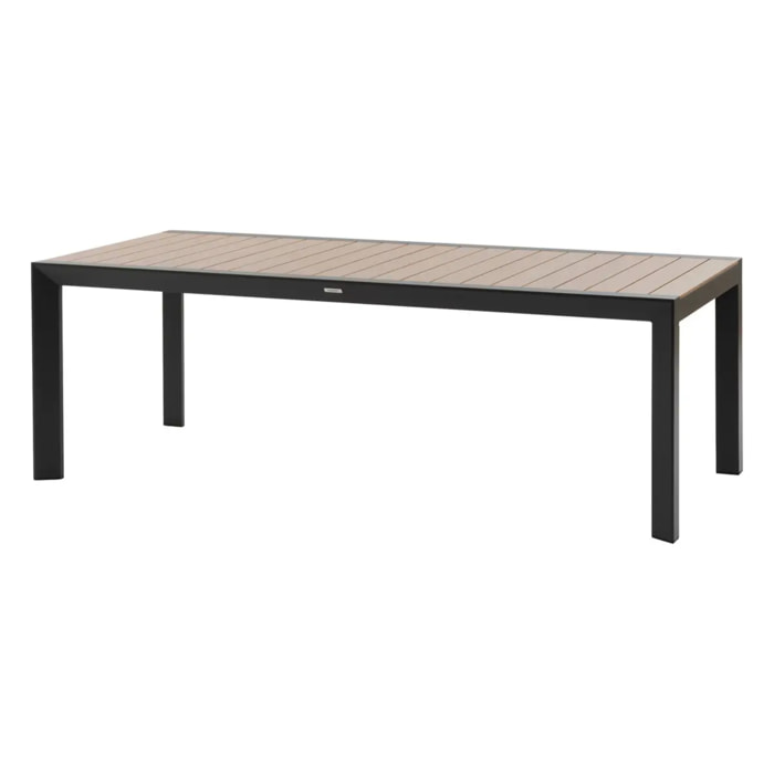 Table de jardin "Évasion" effet bois honey & graphite 8 places lates en aluminium
