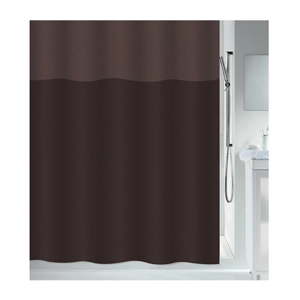 Rideau de douche Polyester URBANKO 180x200cm Marron Spirella