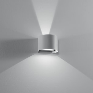 Applique LED per esterno DELTA grigia con luce biemissione e paratie regolabili 2x5W 3000K (luce calda)