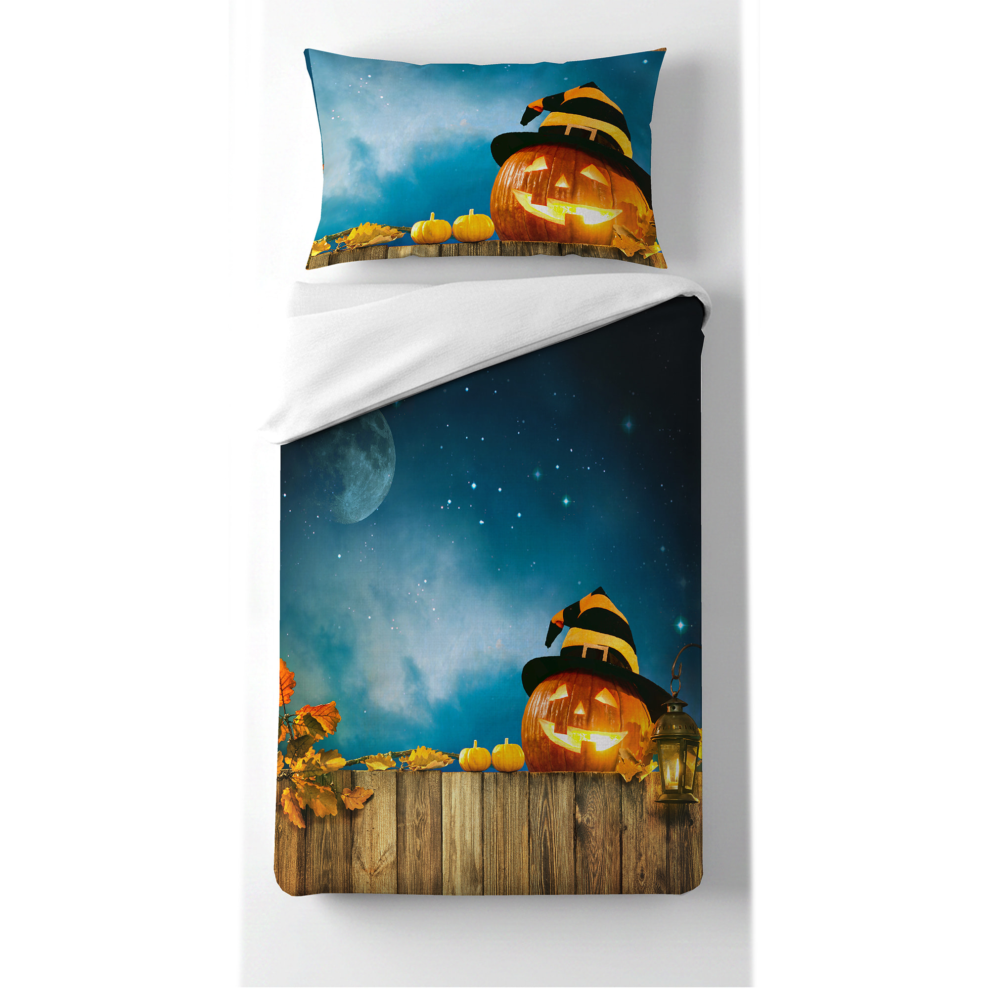 Parure copripiumino Halloween trick or treat stampa digitale 100% cotone
