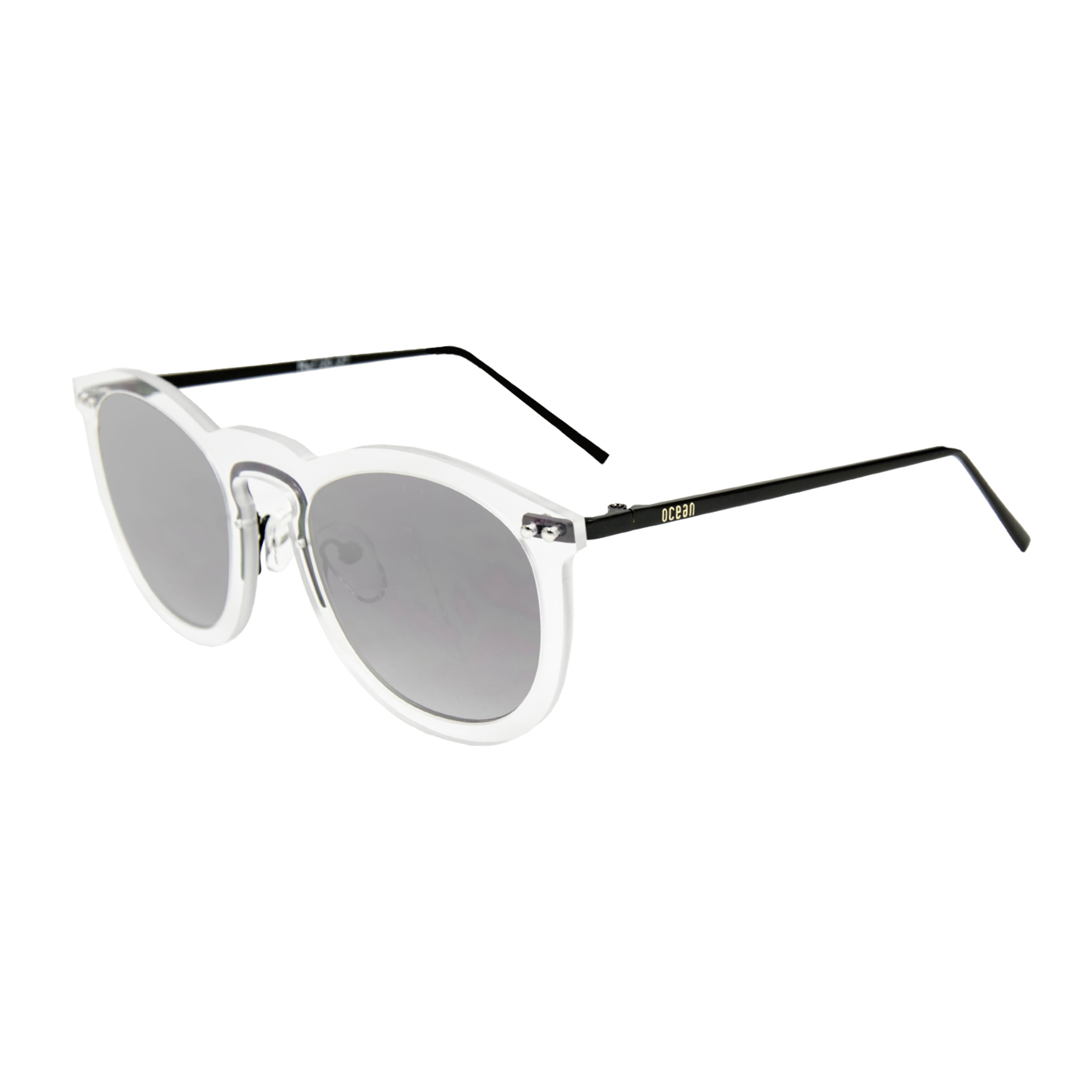 Gafas de sol OCEAN BERLIN - Blanco transparente con patillas en negro mate y / Ahumada