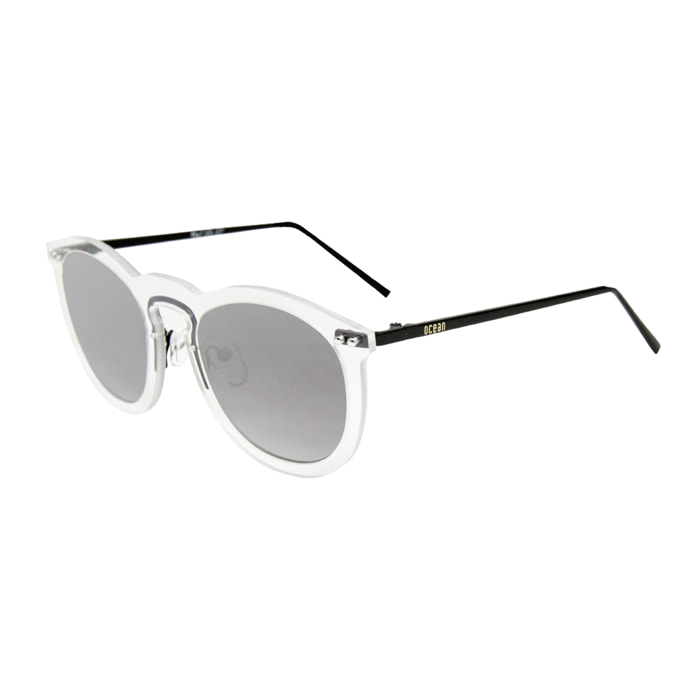 Gafas de sol OCEAN BERLIN - Blanco transparente con patillas en negro mate y / Ahumada