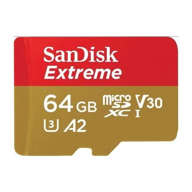 Carte Micro SD SANDISK 64Go microSD Extreme Plus + Adaptateur