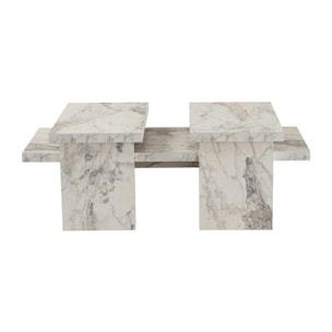 Table basse gigogne design – effet marbre (3 pièces) MARFA