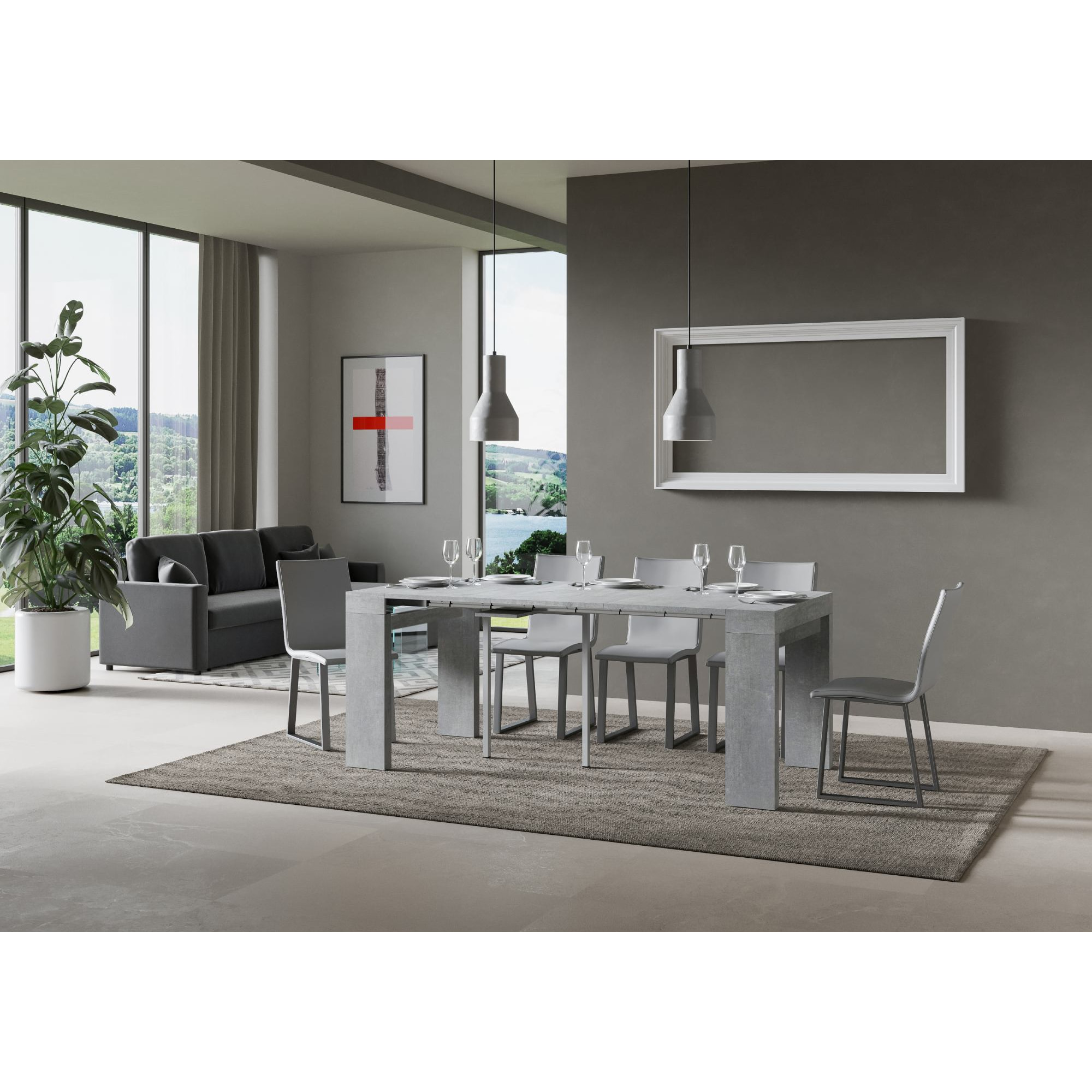 Console Roxell Small cm.90x42 (extensible à 196) Ciment