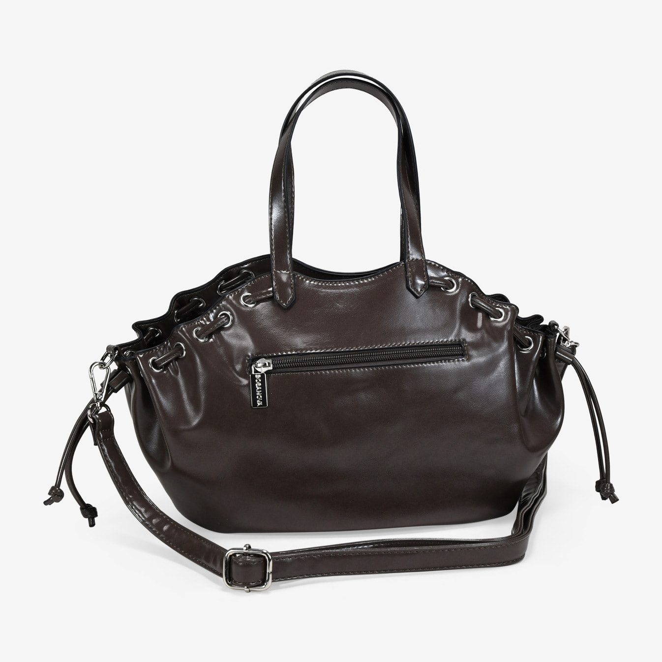 Bolso de mano visón con fruncido