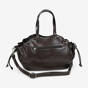 Bolso de mano visón con fruncido