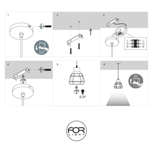 Forlight King - Lámpara Colgante De Techo De Cemento, Lámpara De Techo De Diseño